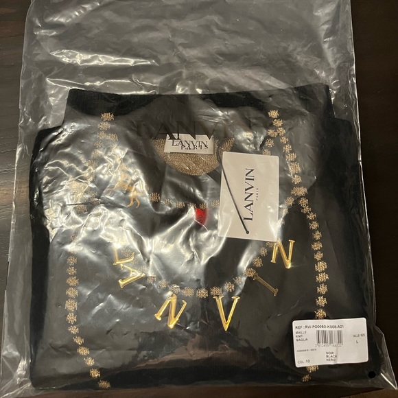 Lanvin necklace-motif knitted jumper in black. Brand new with tags - Picture 6 of 8